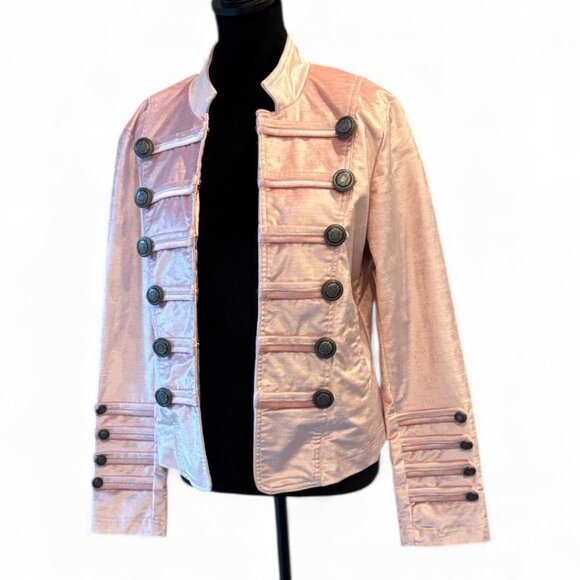 Free People Pink Velvet Military Jacket Medium NWT - Picture 11 of 15